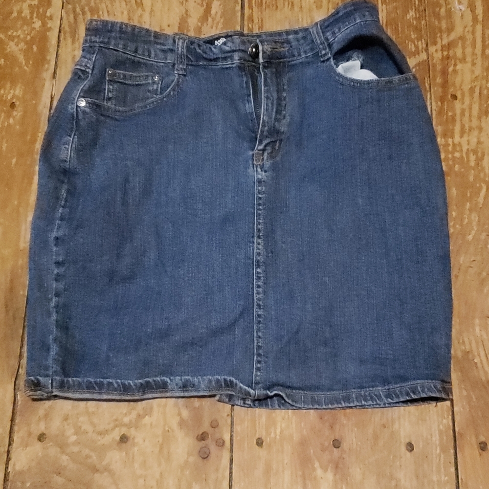 Classic Blue Denim Pencil Skirt